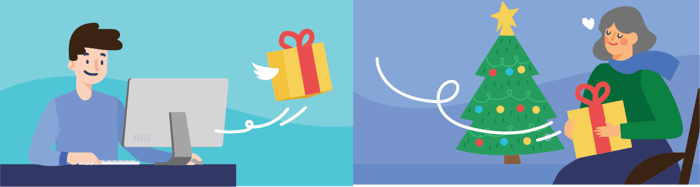 Gráfica regalos a distancia